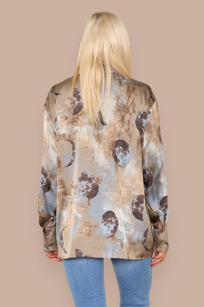 Printed Grey Blouse - In Stock Now