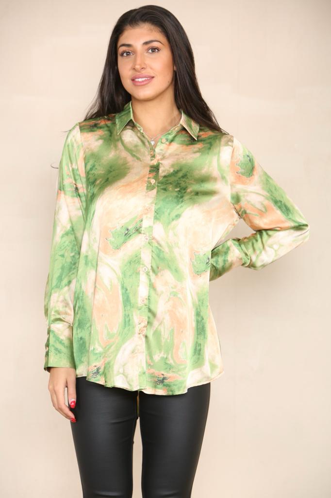 Printed Multi Coloured  Blouse - Green