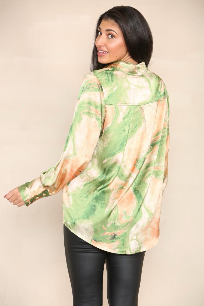 Printed Multi Coloured  Blouse - Green