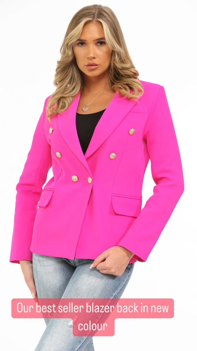 Fuchsia Pink Classic Tailored Blazer
